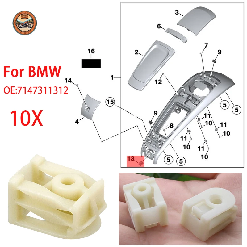 10Pcs Car Fender Clips Front And Rear Fender Liner C-shaped Clip Plastic 07147311312 For BMW X1 X5 X6 Car Accessories
