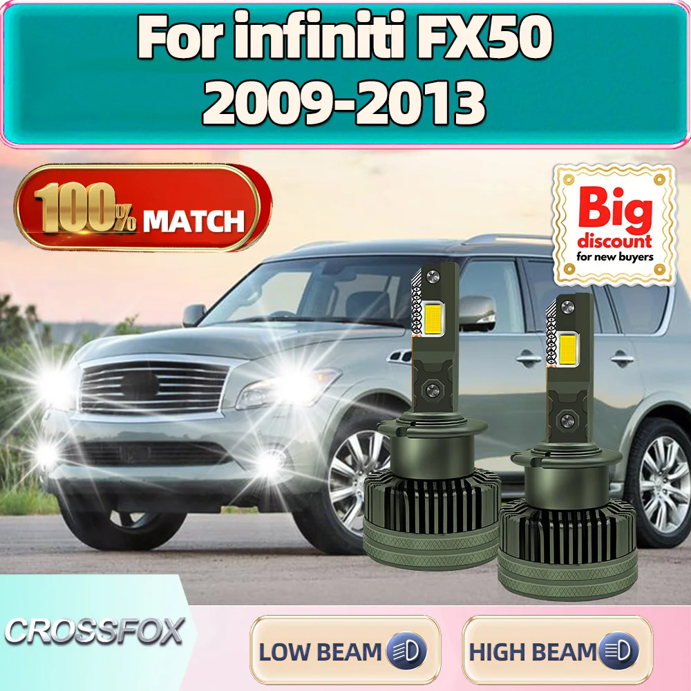 

CROSSFOX для infiniti FX50 2009 2010 2011 2012 2013 2X светодиодный ксеноновый HID фара, ампула D2S, замена Canbus, обновление автомобиля
