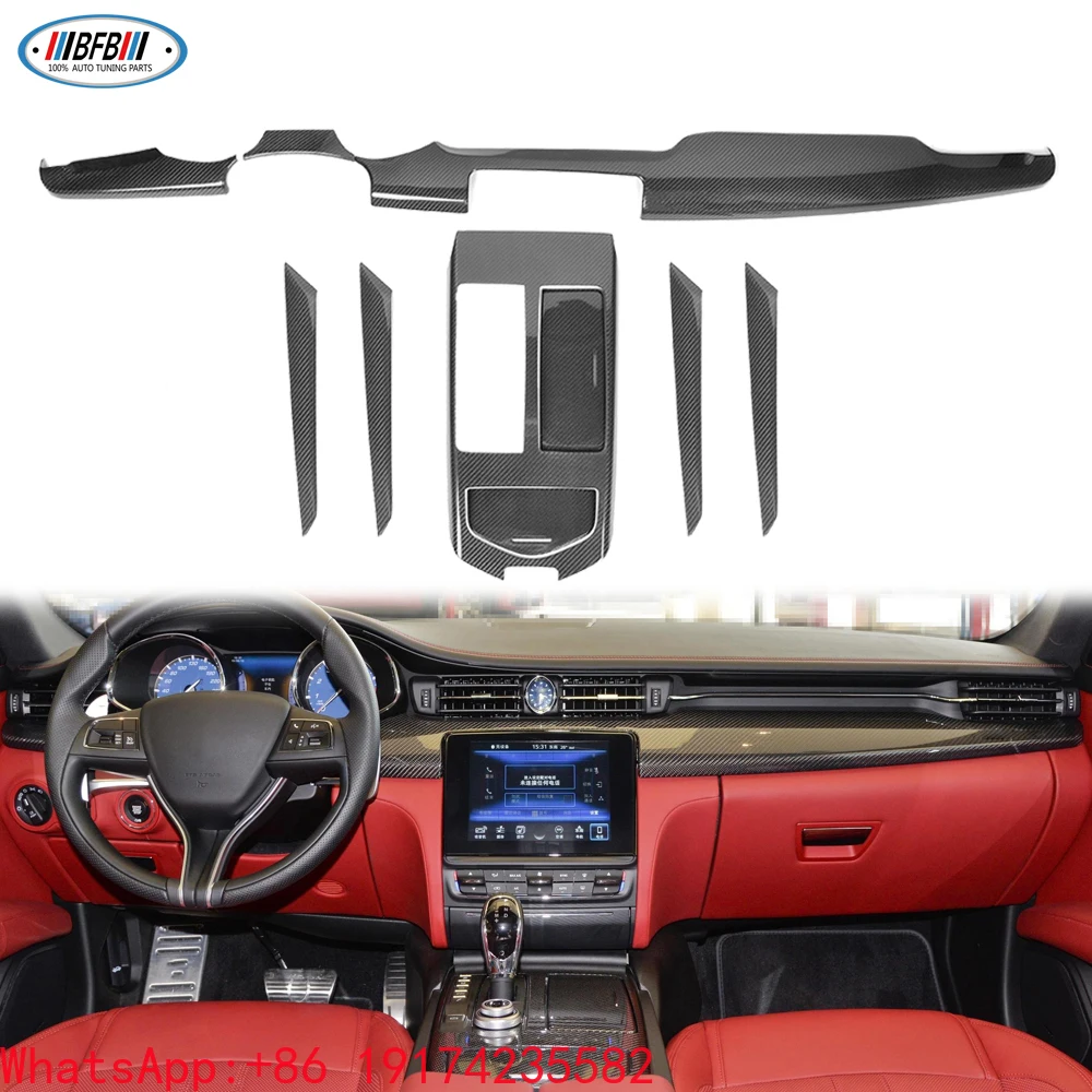 

Dry Carbon Fiber Car Interior Trims Central Control Cover Air Conditioning Vent for Maserati Quattroporte 2017-2022