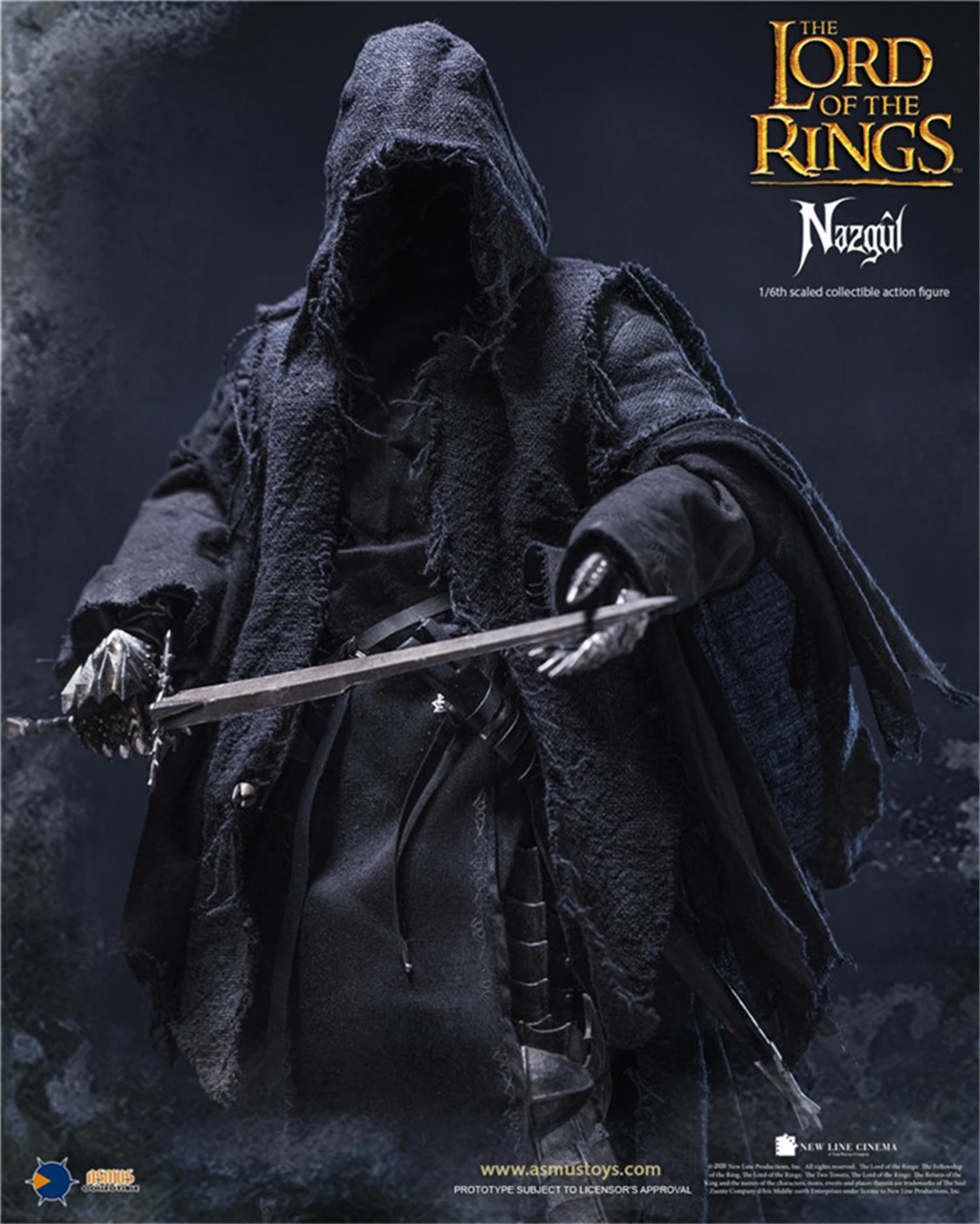 Asmus toys  Nazgul Retainer LOTR005V2 1/6 Black Knight Action Figure Collection 12inches Model Toys