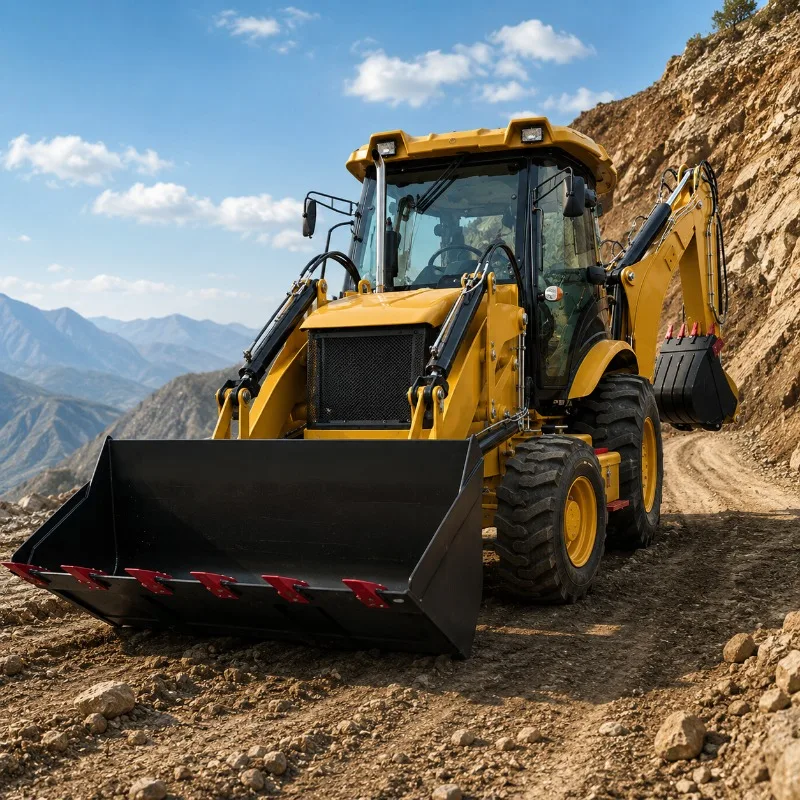 Backhoe Loader 4x4 Diesel Two End Operation Wheel Loader Digging Machine Construction Use Stable Work Customized