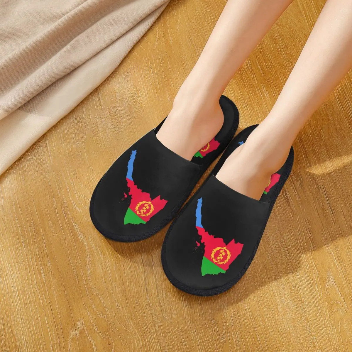 Bandeira personalizada da Eritreia chinelos de espuma de memória quente macio feminino casa chinelo quarto sapatos fofos