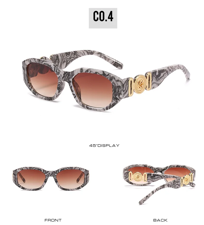 Marke Kleine Sonnenbrille Frauen Designer Blume Sonnenbrille Polygonale Fashoinable Damen Shades Beliebte Geeignet – Detail 8
