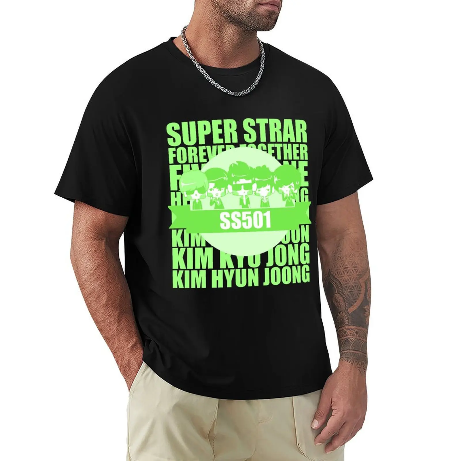 

SS501 Chibi T-Shirt customs oversized graphic tee basketball graphic tees mens white t shirts