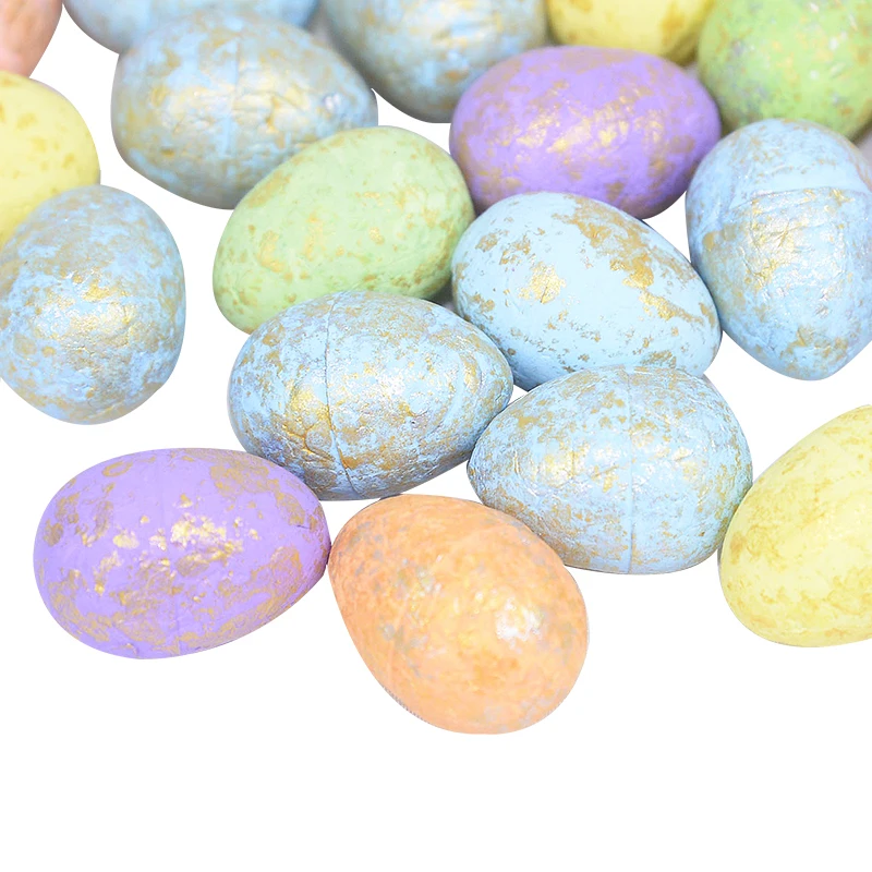 50Pcs Mini Easter Foam Egg DIY Handmade Craft Painted Pigeon Bird Eggs Happy Easter Party Decoration Kids Gift Favor Home Decor