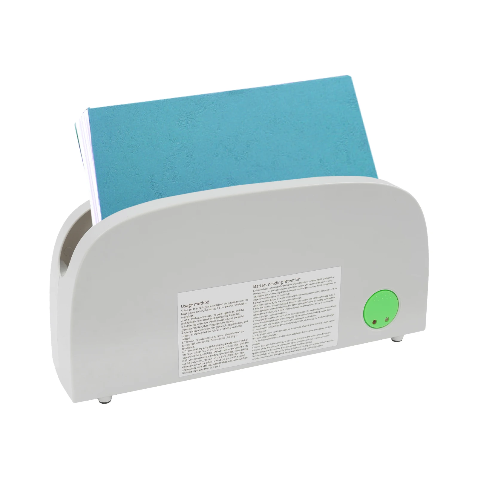 

A4 Binding Machine 250W Hot Melt Binding Machine 33mm Automatic Gluing Small Binding Machine PTC-Ceramic Heating for Offices Sch