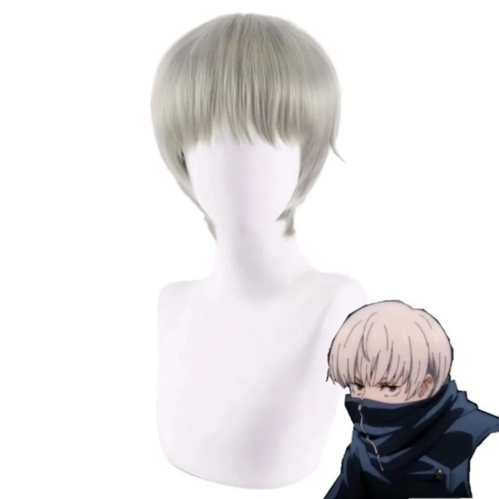 Jujutsu bataille chien friser épine COS perruque Simulation Anti friser cheveux courts Anime Cosplay étudiant tête style casque