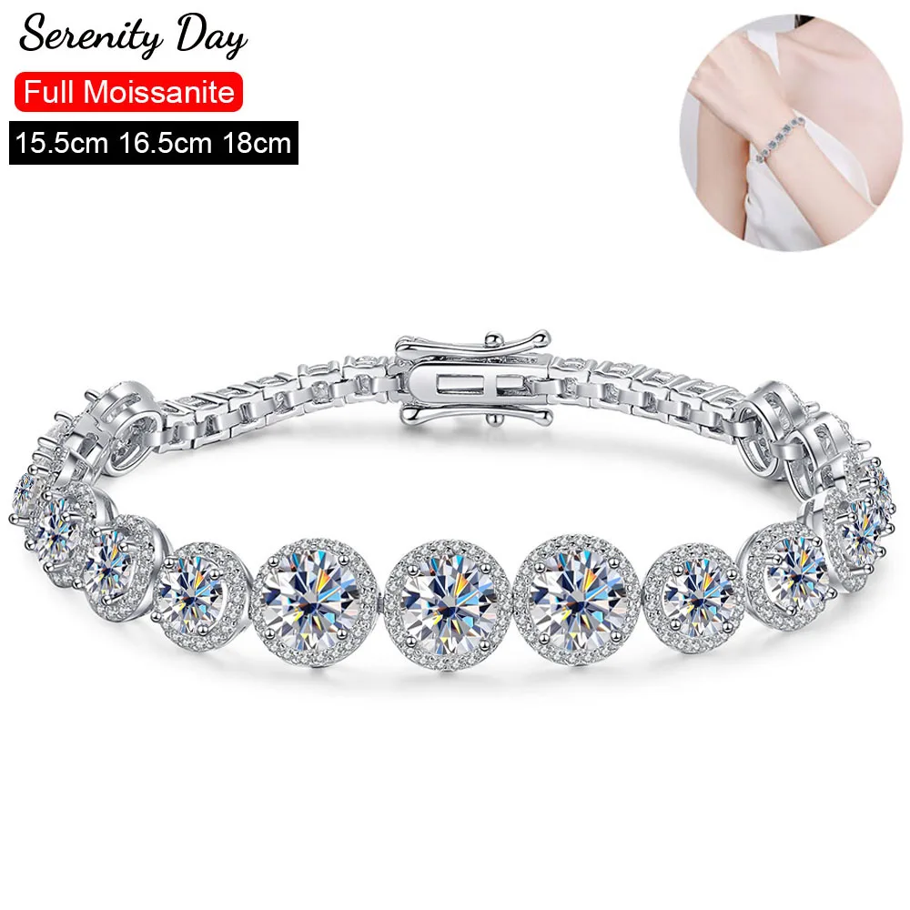 Serenity D Color All Moissanite Bracelet For Women S925 Silver Diamond Bracelet Plated 18K GRA Certified Fine Jewelry Wholesale