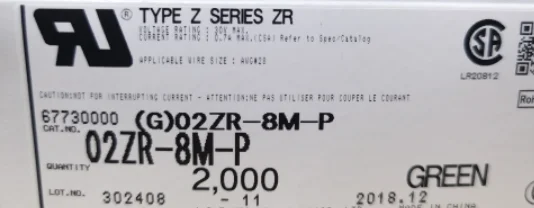 Connectors 02ZR-8M-P housings terminal sockets header (G)02ZR-8M-P crimp Original parts