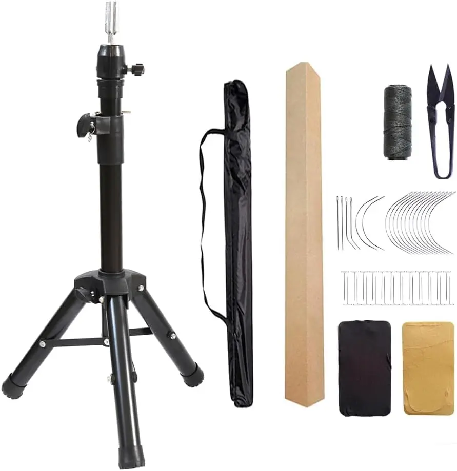 

Регулируемая подставка-штатив для париков и манекенов, с вращающейся верхней частью и сумкой для хранения, металлическая конструкция