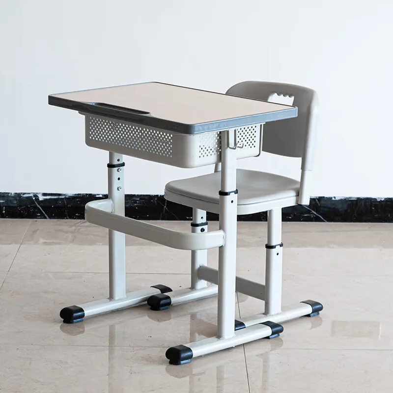 

School tutoring class student desks and chairs set T-shaped lifting desks and chairs training school desk