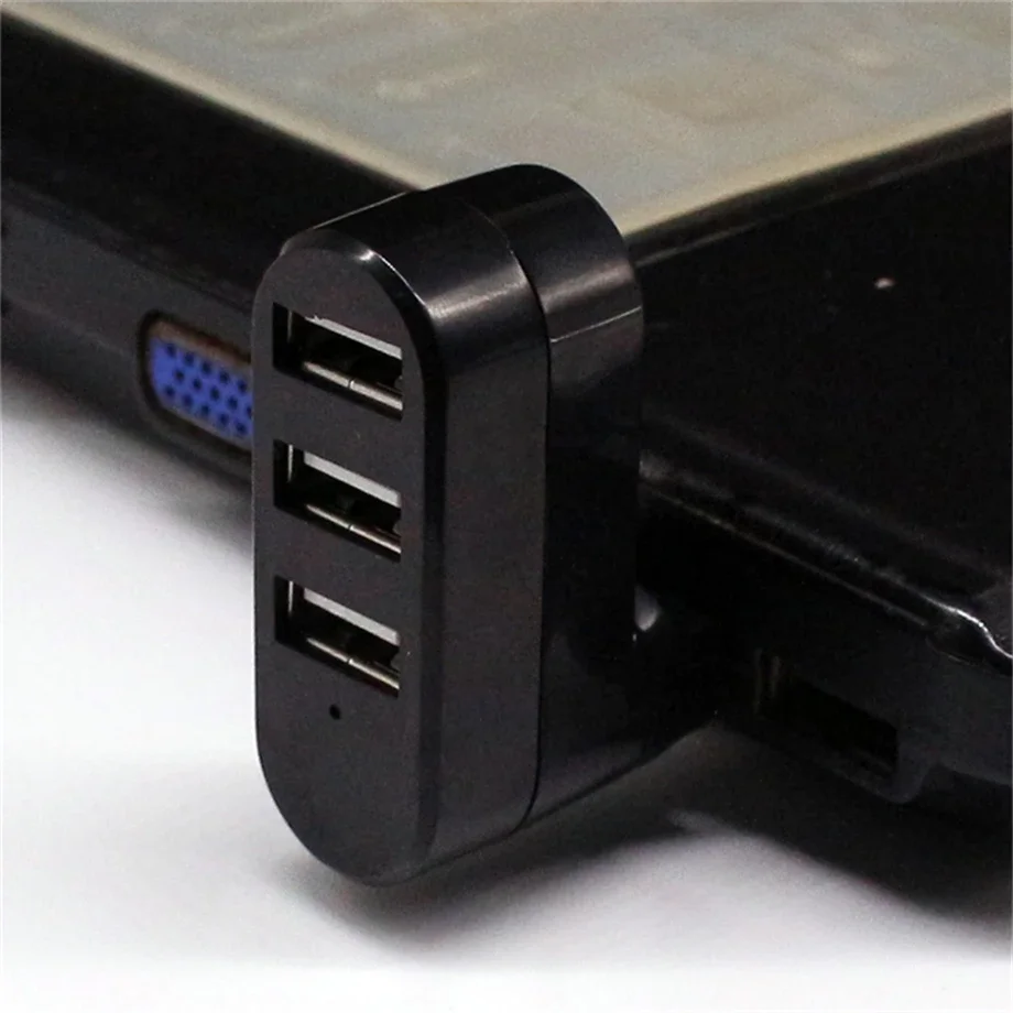 Universal mini rotativo 3 portas usb 2.0 hub de alta velocidade transferência dados divisor caixa adaptador expansor usb para computador portátil macbook pro