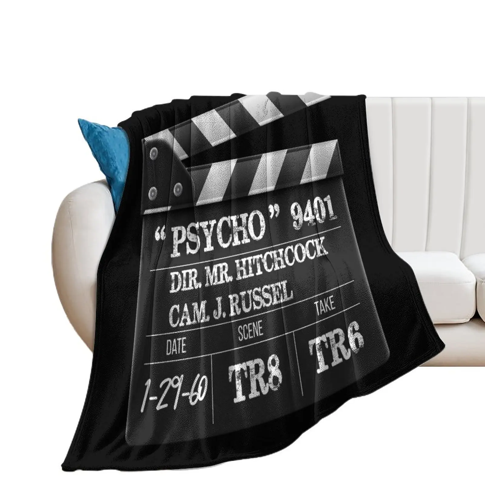 Alfred Hitchcock Pyscho clapperboard Throw Blanket Sofas decorative Luxury Designer Bed Fashionable Blankets