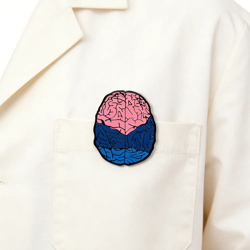 DCARZZ Medical Anatomy Brain Pin Exquisite Biology Colorful Enamel Brooch Lapel Badge Jewelry for Doctor Nurse