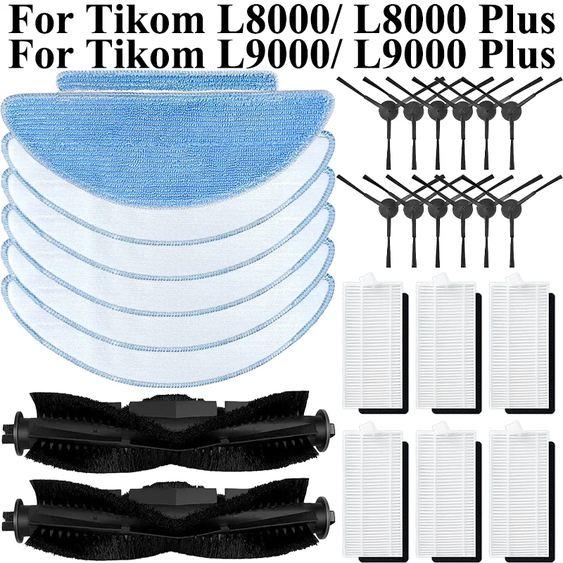 For Tikom L8000 Plus/L9000 Plus, Lubluelu SG60 SL60 Plus,lubluelu L20 Max, Laresar L6 Nex Main Side Brush Hepa Filter Mop Parts