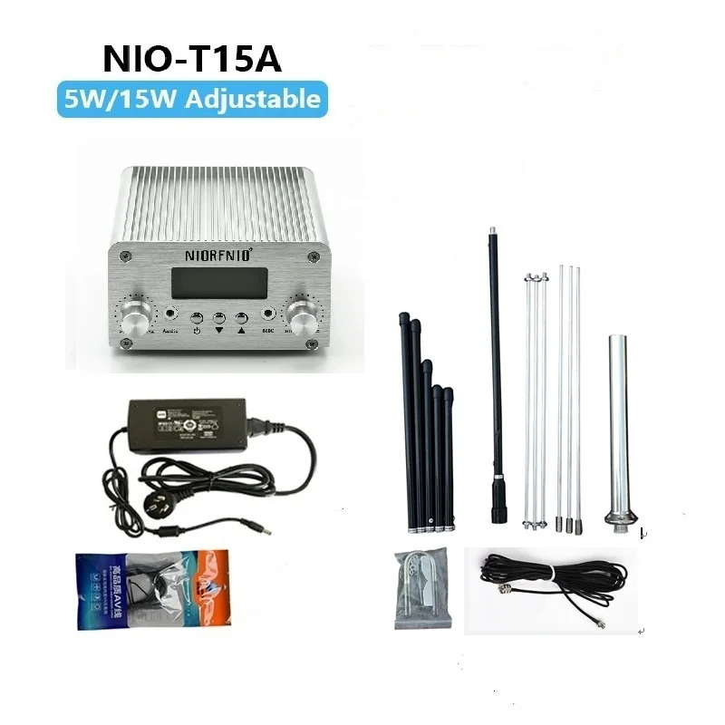 

Broadcast Radio Fm Transmitter Kits 5W/15w FM NIO-T15A TNC Stereo with 88~108MHZ or 76~108MHZ