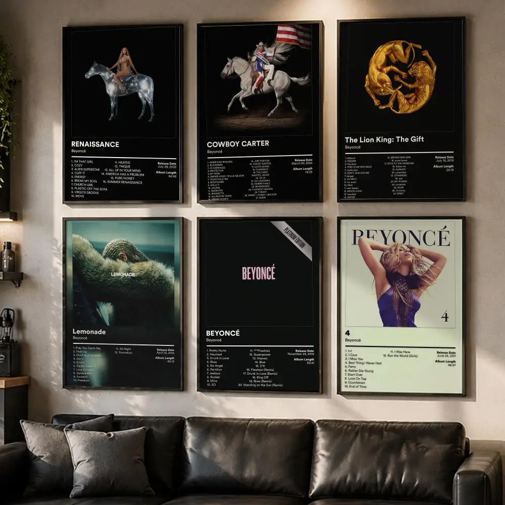 Singer B-Beyonce Album Cover Poster Reteo Wall Art Aesthetic Room Decor Print Living Room Bedroom Home Decoration