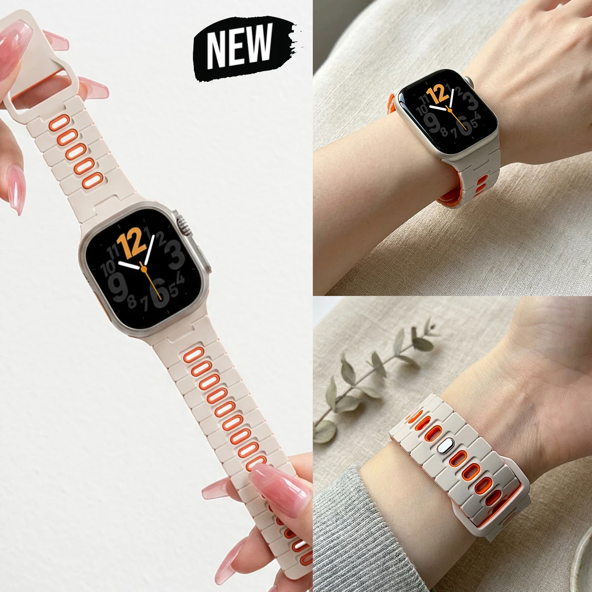 NEW Design Silicone Strap for Apple watch ultra2 band 49mm Series 10 46mm correa Sport bracelet iwatch 9 8 7 6 5 SE 42-45mm 44mm
