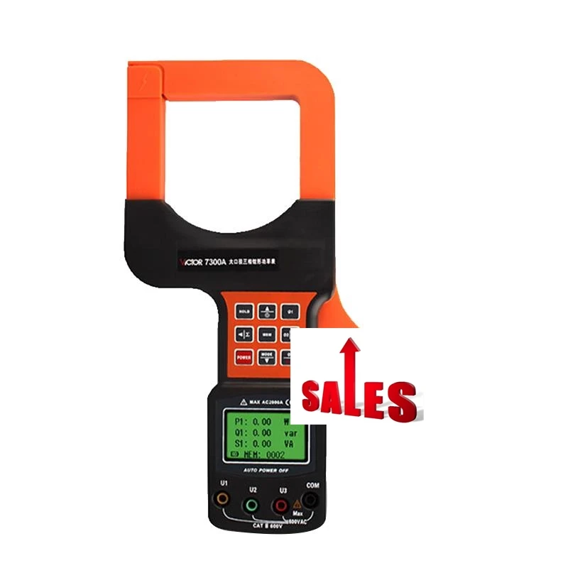 

VICTOR 7300A 2000A 1200KW AC 600V Digital Three Phase Power Clamp Meter Measure Big Current/ High Power Electrical Tester