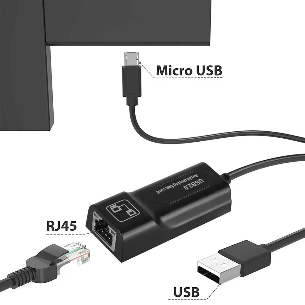 1 Pcs Lan Adaptador Ethernet Auto-conectar Adaptador Usb Compatível Para Amazon Fogo Tv 3/Vara Gen 2 / 2 Stop Buffer Dropshippin