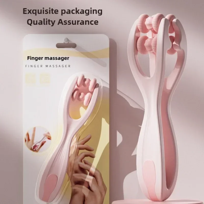 مدلك الإصبع تصميم الأسطوانة المزدوجة الصف سهل الاستخدام تخفيف تعب الاصبع تعزيز الدورة الدموية المحمولة الأسطوانة إصبع مدلك #4