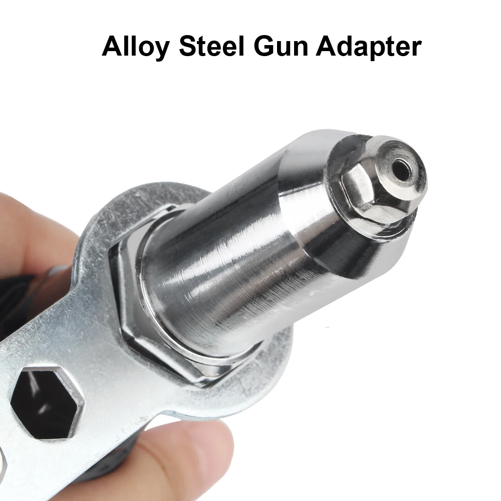 2.4mm-4.8mm 3pcs/set With Replaceable Nut Bit Nail Set Riveting Nut Gun Adapter Electric Rivet Nut Gun Connector Universal