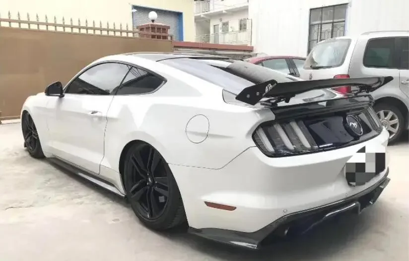 FOR Ford Mustang 2015 - 022 APR GT STYLE REAL CARBON FIBER REAR WING TRUNK LIP SPOILER Cover Body Kit