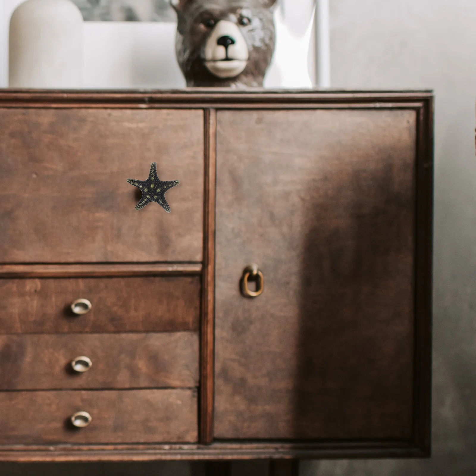 

2Pcs Sea Star Furniture Knobs Zinc Alloy Cupboard Handles for Drawer Door Wardrobe Cabinet Rustic Style Decorative Pull