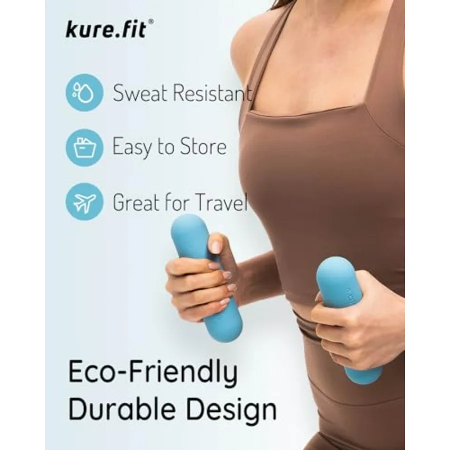 أوزان الكاحل المعصم الخوخي + مجموعة قضبان وزن اليد الزرقاء لتدريبات اللياقة البدنية وممارسة المقاومة وبناء القوة في المنزل Wo