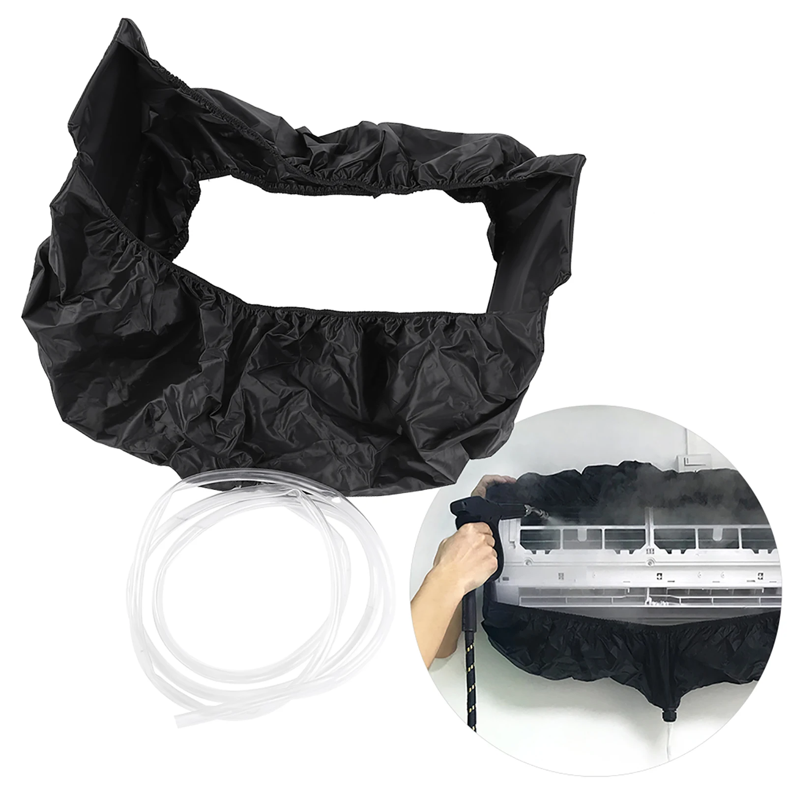 Air Conditioner Waterproof Cover Black Air Conditioning Cleaning Bag Wall Mounted Waterproof Dust Washing Clean Protector Bag