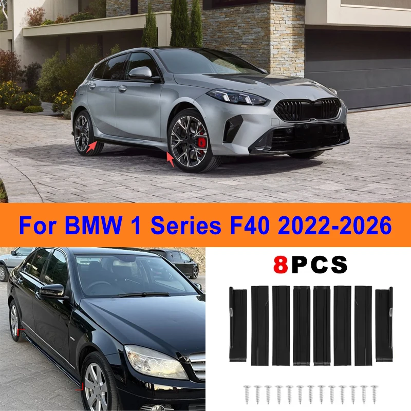 

Sport Side Spoiler & Side Skirt Splitter Set, Extended Bumper Lip Body Accessory For BMW 1 Series F40 2022-2026 Car Modification