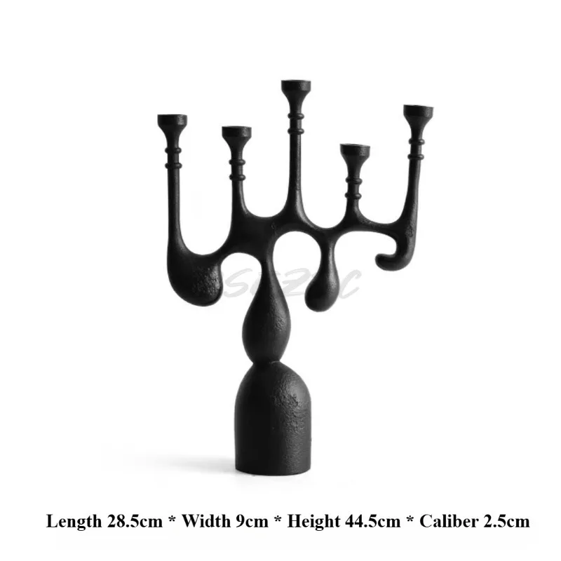 Modern Medieval Style Porous Resin Candle Holder Decoration Retro Creative Model Room Homestay Restaurant Matching
