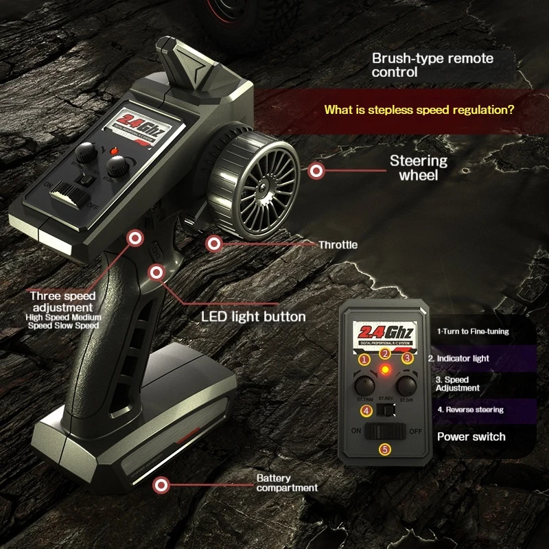 4WD 브러시리스 RC 몬스터 트럭 - 성인용 전문 고속 드리프트 오프로드 등반 장난감