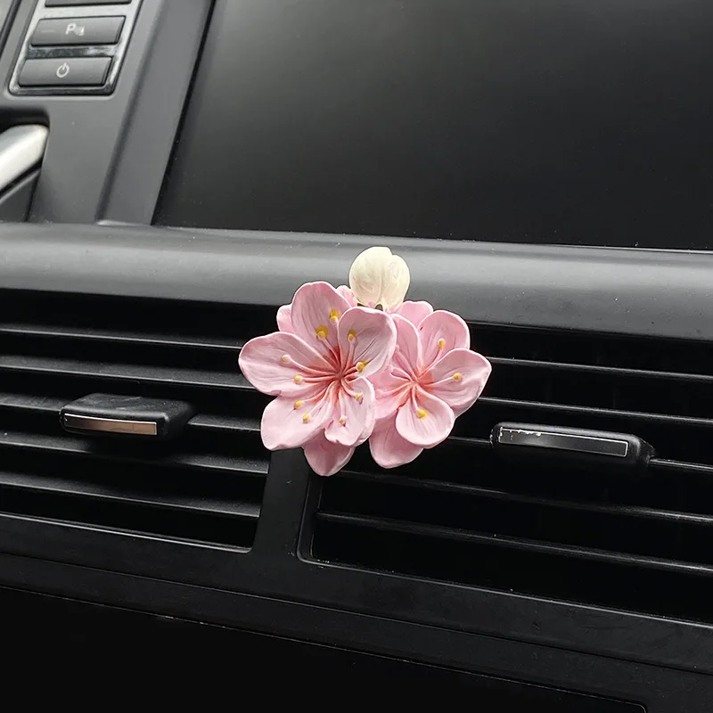 

Car Perfume Clip Flower Air Outlet Car Air Freshener Peach Blossom Aroma Diffuser Car Decoration Accessories Fresh Air