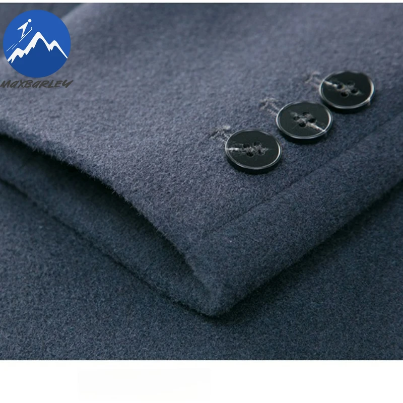 Maxbarley Woolen Overcoat Man 2025 Winter Korean Luxury Slim-fit Warm Suit Jacket High Quality Business Windproof Wool Coat Men