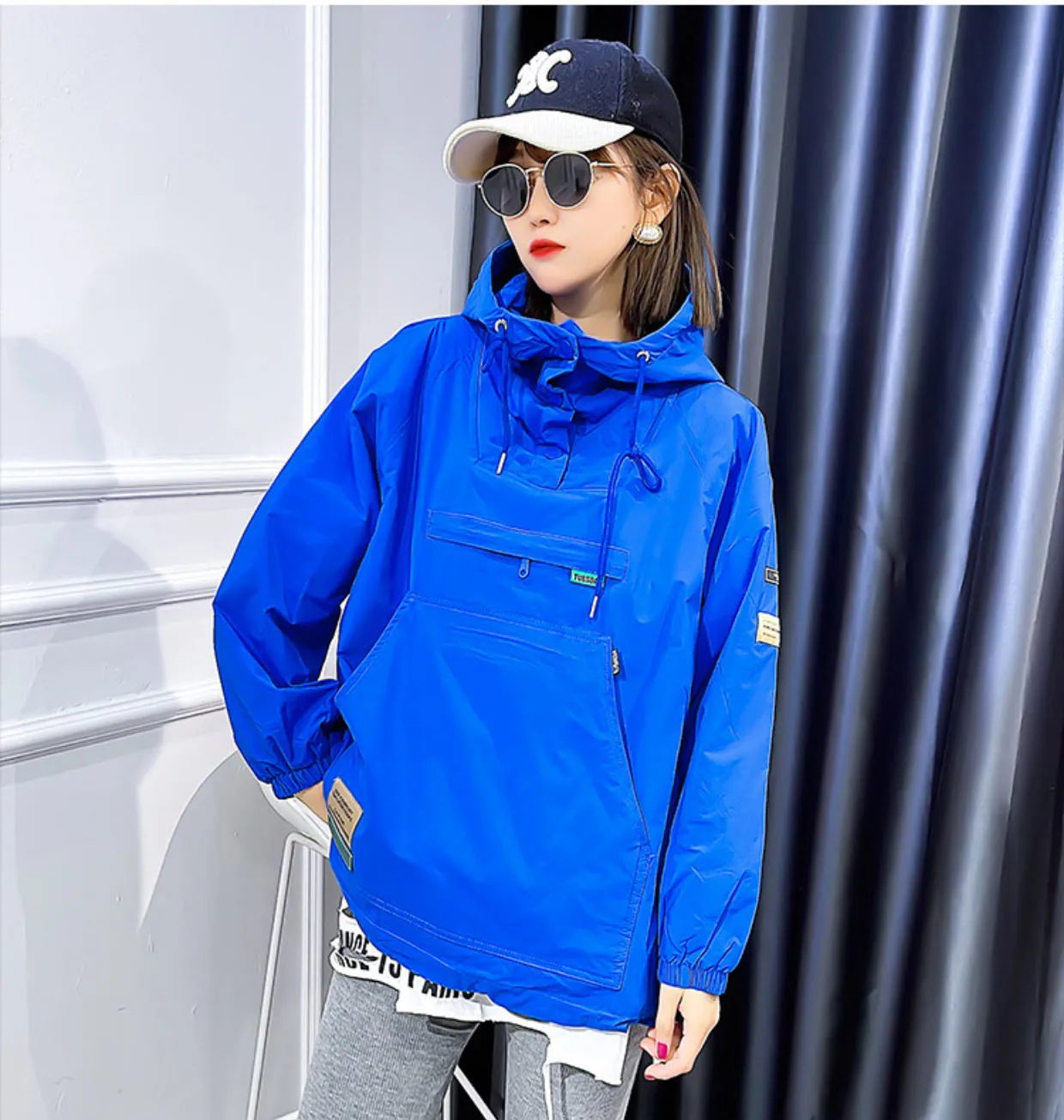 2024 New Spring Style Pullover Womens Big Pocket Outerwear Coats Casual Lady Jacket Cotton-padded Loose Coat Fashion Jacket Coat