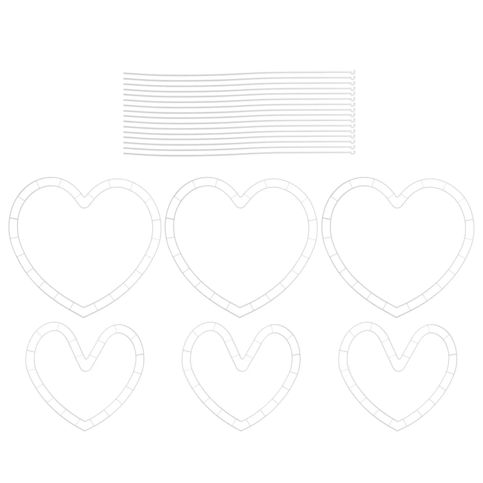 

6Set Heart Shaped Plastic Wreath Frame Floral Arrangement Holder Quick DIY Flower Wreath Making for Wedding Holiday