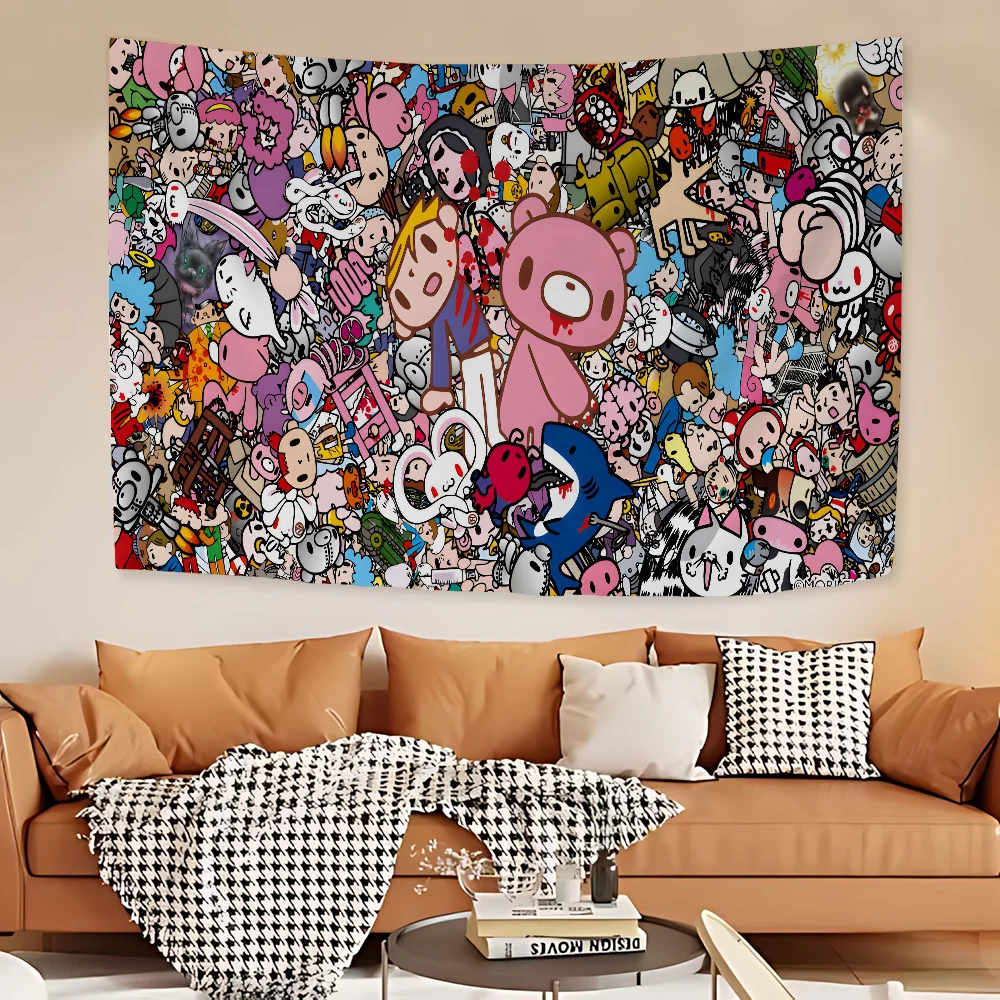 Cartoon G-gloomy Bear Chart Tapestry For Living Room Home Dorm Decor Art Home Decor