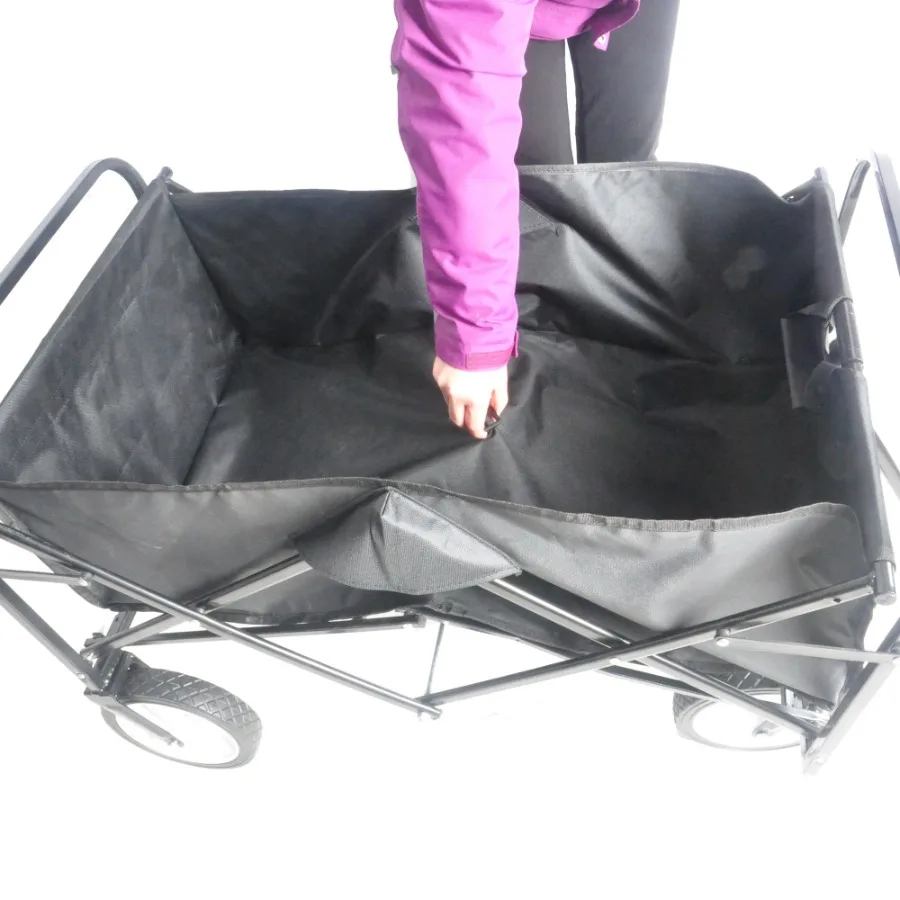 

Folding Wagon Garden Shopping Beach Cart Black
