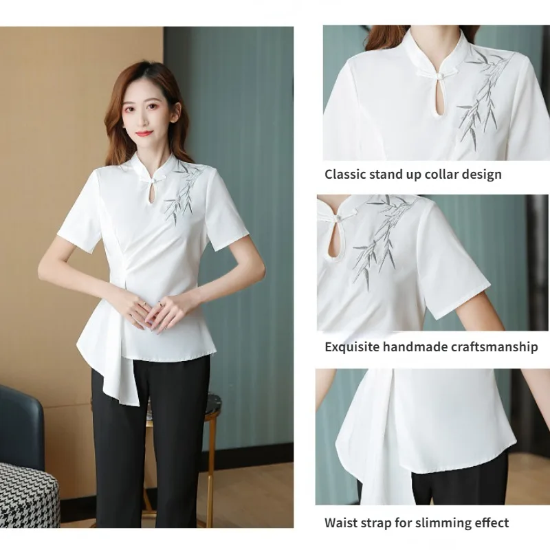 Uniforme estético de masaje tailandés para mujer, traje de salón de belleza, ropa de esteticista para Spa, ropa de trabajo para Hotel, talla S-3XL, 2024