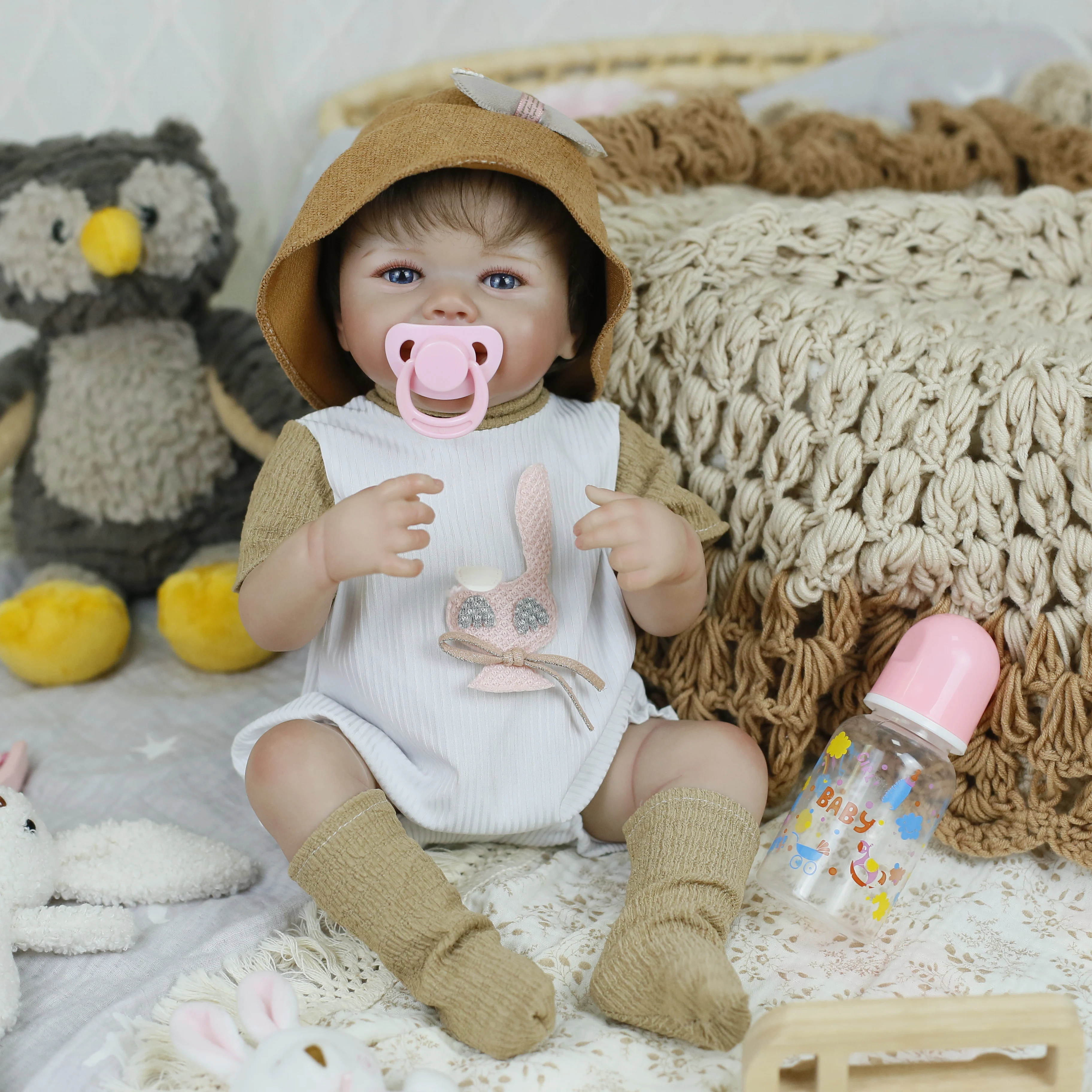 Lifereborn 18Inch Realistic Newborn Reborn Doll with Clothes Handmade Soft Vinyl Girl Baby Toy Bebe Toddler Dolls for Kids Gifts