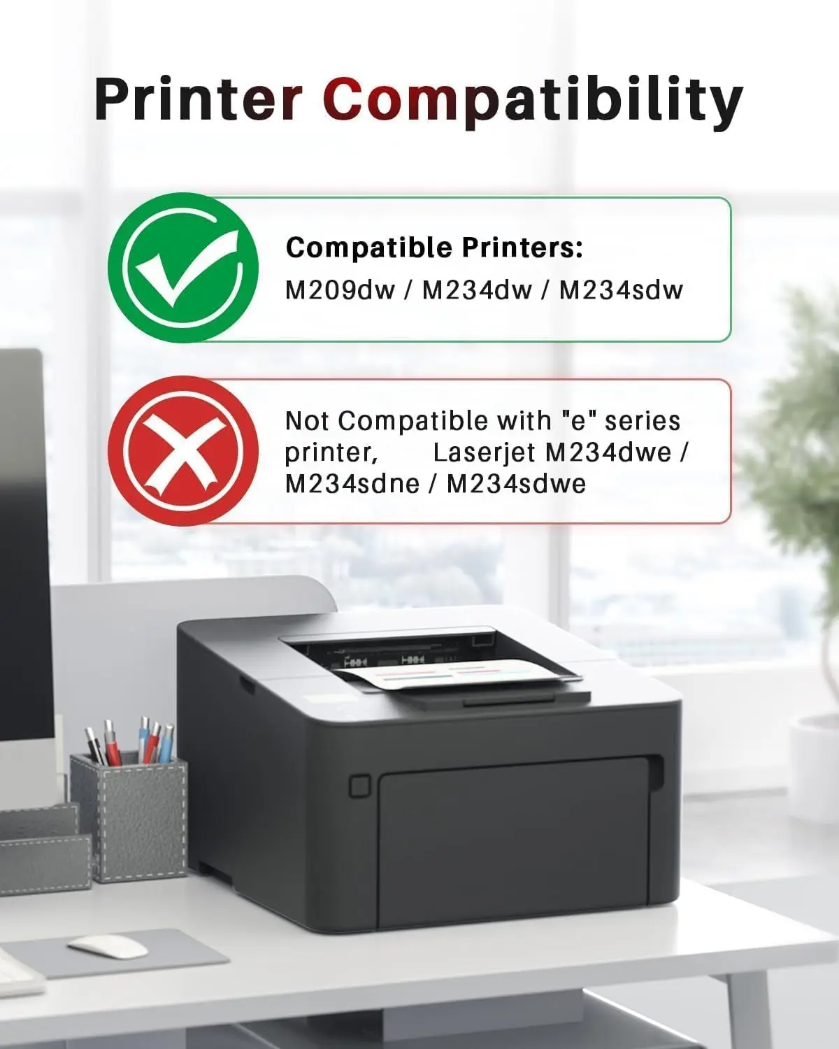 134A Black Toner Cartridges with Chip, 2-Pack, Replacement Compatible with 134A/134X W1340A/W1340X, Works with 209dw MFP M234dw M234sdw M234sdn Printers