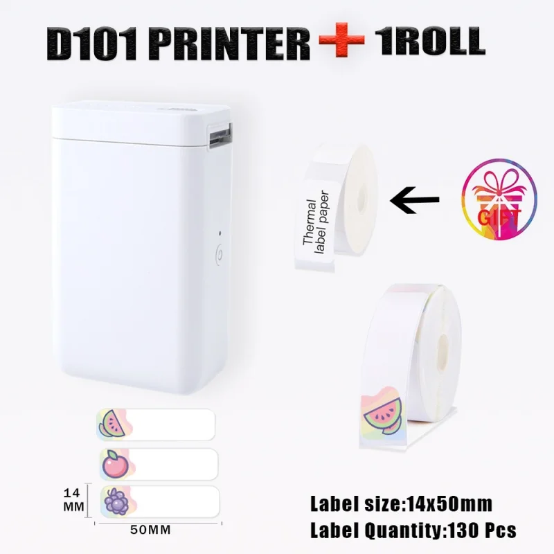 Compatible Niimbot D101 Thermal Label Printer Supports IOS and Android Systems & Mobile Phone Printing with Various Label Papers