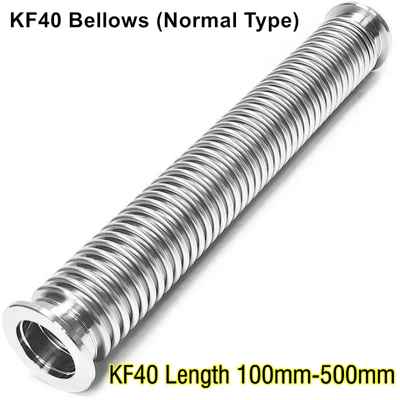 KF40 100-500mm length Stainless Steel Normal type Bellows Hose Pipe Connector Flange Fitting Vacuum Bellows pleated tube