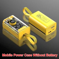 18650/21700 Mobile Power Supply Shell PD 22.5W Fast Charging Transparent Shell Mobile Power Supply Diy Kits Without Battery