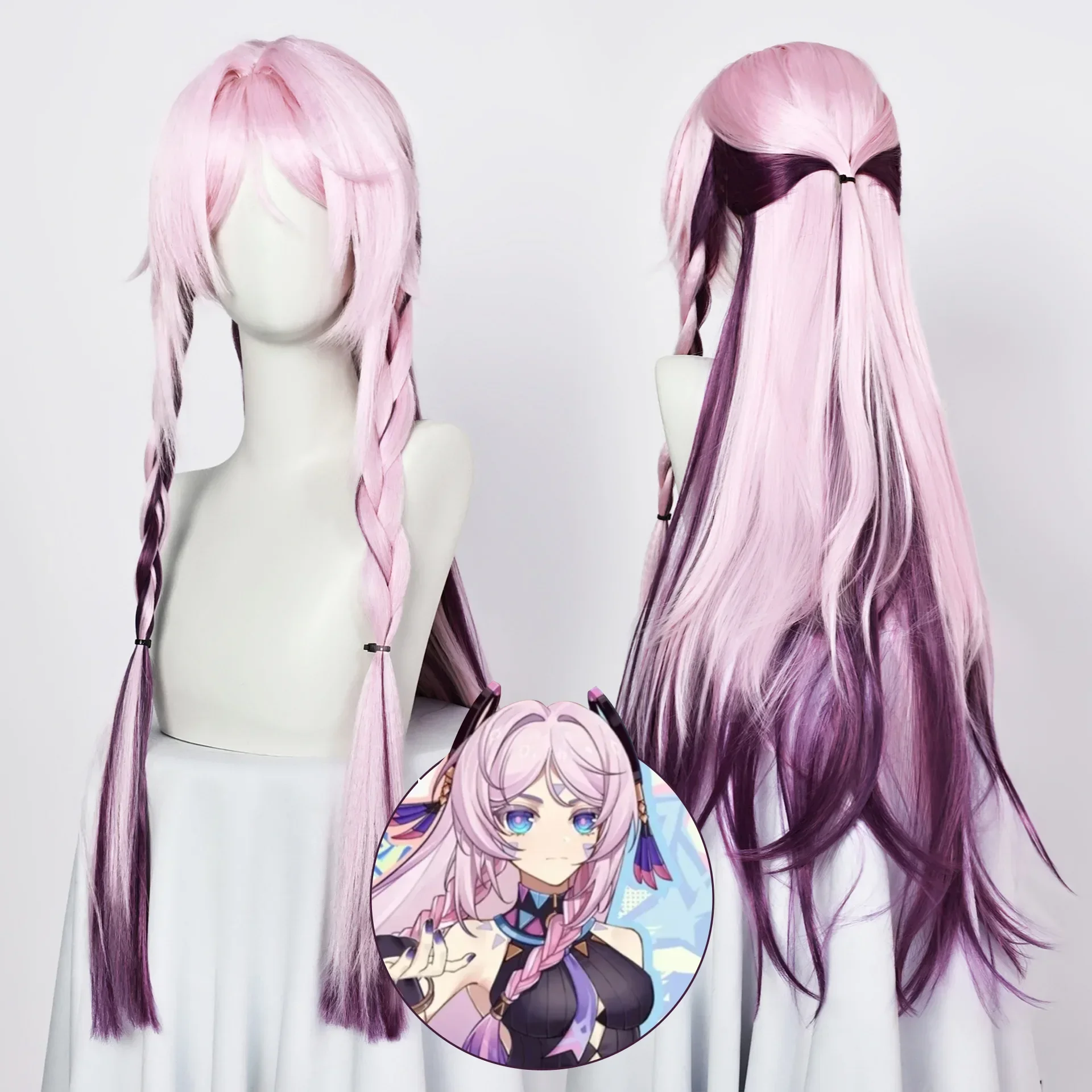 Gioco Genshin Impact Citlali Parrucca Cosplay Donna Carino 70 cm Rosa Viola Capelli Lunghi Natlan Citlali Parrucca Cosplay Halloween