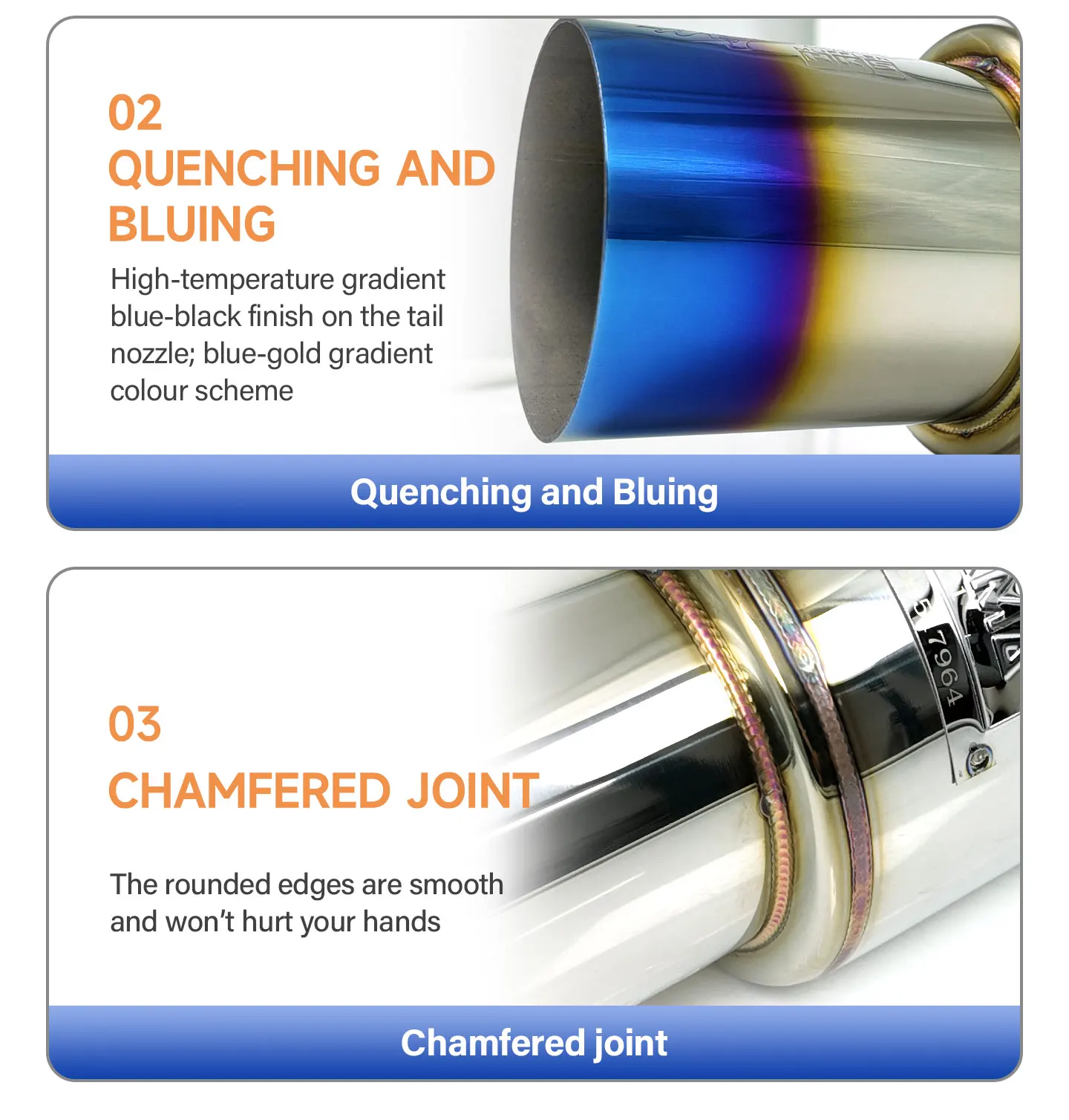 HKS 89mm-Style Heck-Auspufftopf, JDM Abgewinkelter Direktfluss-Stil, Japanische Rennwagen-Modifikation, Sportlicher Auspuffklang – Detail 5