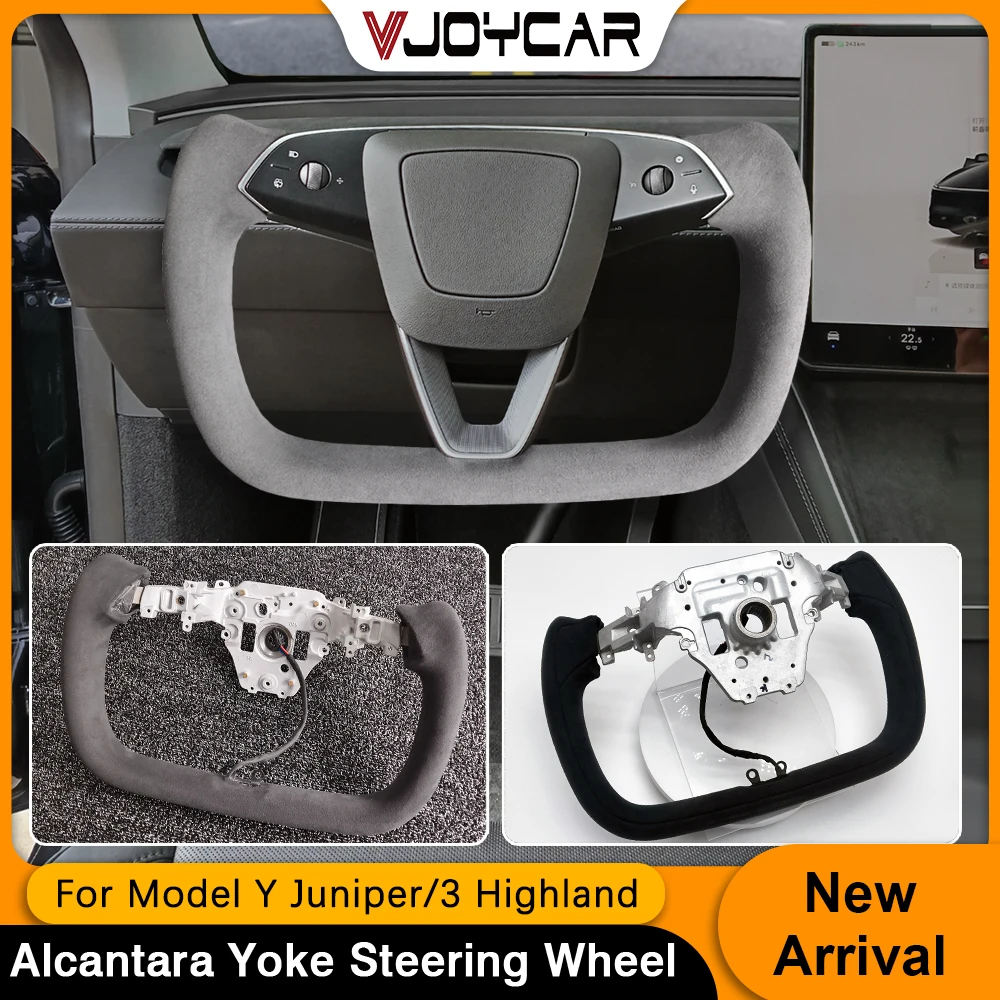 

Vjoycar 2025 НОВОЕ дворцовое рулевое колесо для модели Tesla New Y Juniper 3 Highland с оригинальным подогревом, индивидуальный аксессуар