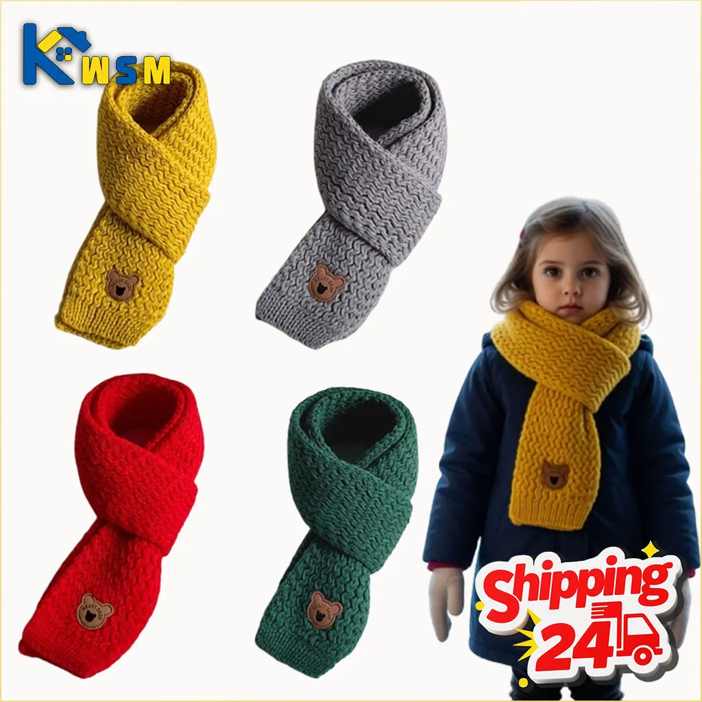 1-10 قطعة الشتاء الاطفال وشاح دافئ محبوك الرقبة أدفأ للبنين والبنات لطيف طفل رضيع وشاح الكورية نمط يندبروف #1