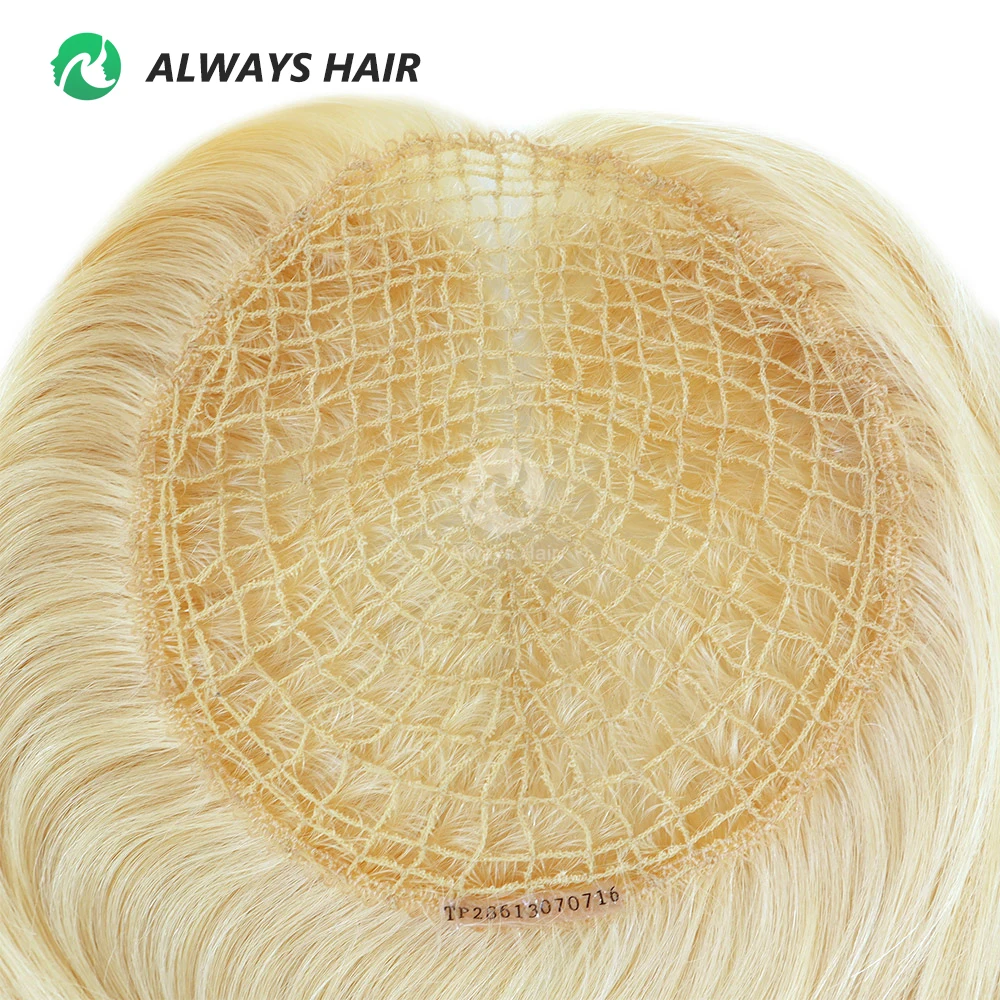 

TP28 Hair Salon Supply Integration Human Hair Pieces Toupee For Women Fishnet 16" Chinese Cuticle Remy Hair Topper 6X6.5 Inches